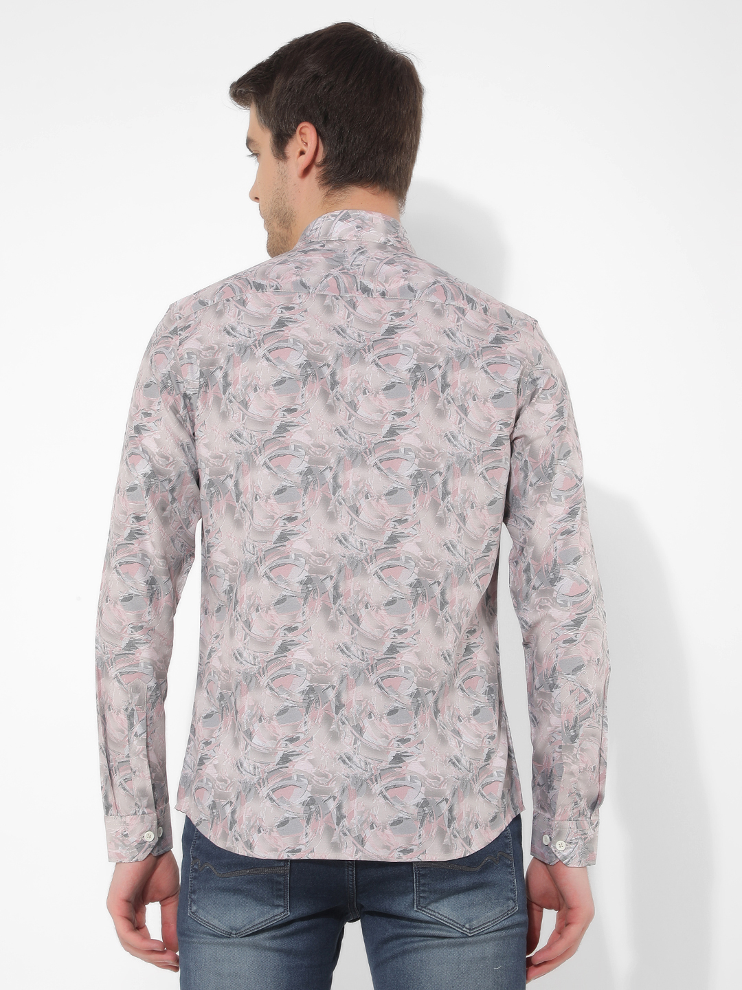 Numero Uno Men Floral Print Pink Shirt